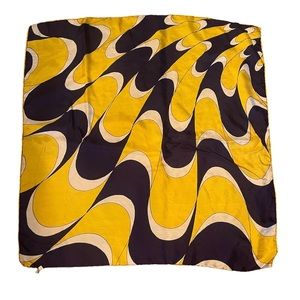 Vintage Bloomingdale’s Navy, Yellow, & White Silk Scarf